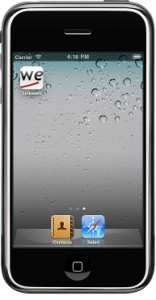 Ein angepasstes Linkwerk-Logo als WebClip-Icon auf dem Home Screen des iPhones